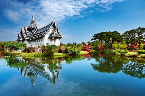 Un padiglione reale ricostruito a Muang Boran, la Città Antica
